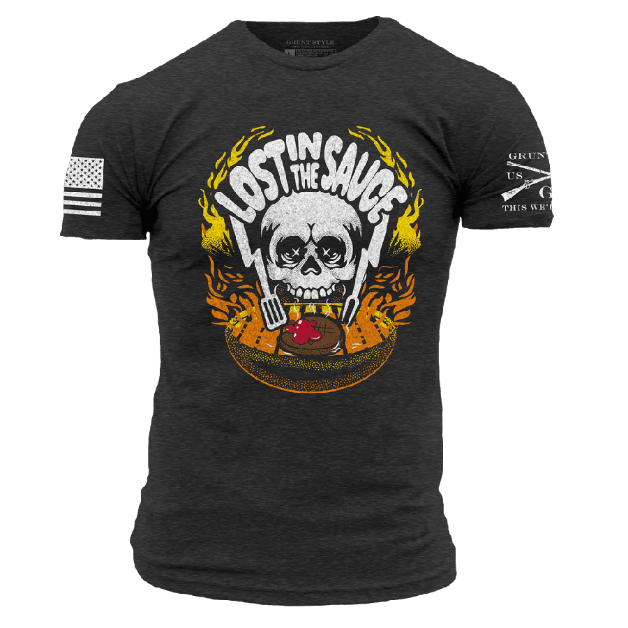 GRUNT STYLE LLC T-Shirt Décontracté "Perdu Dans La Sauce" Charbon