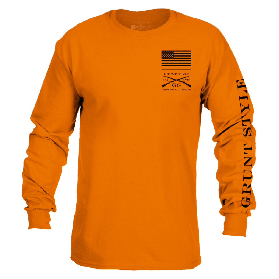 GRUNT STYLE LLC Manches Longues Classique Orange Sécurisé