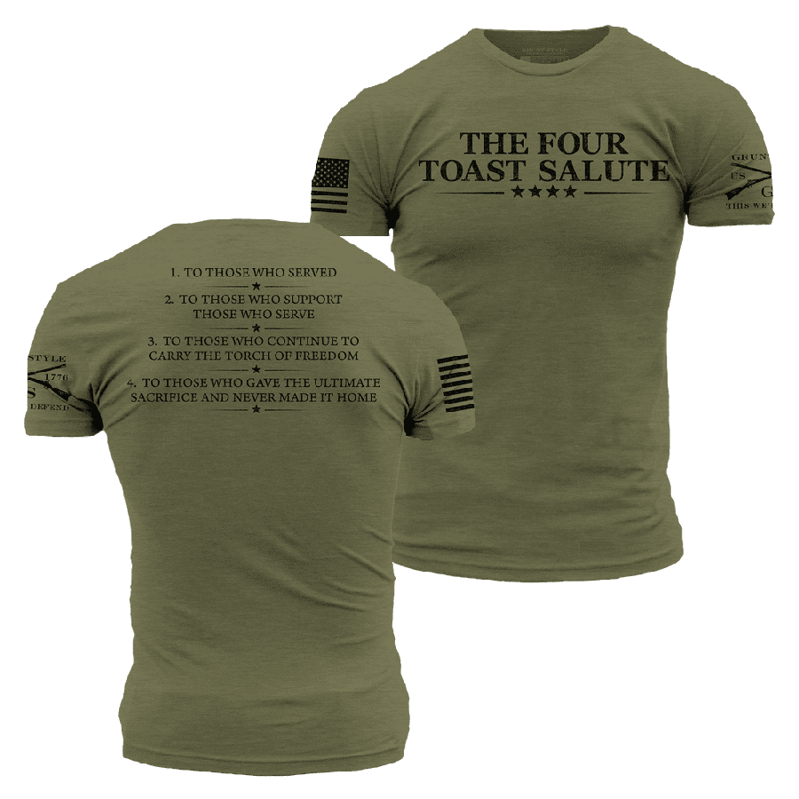GRUNT STYLE LLC T-Shirt Le Salut des Quatre Toasts en Vert Militaire