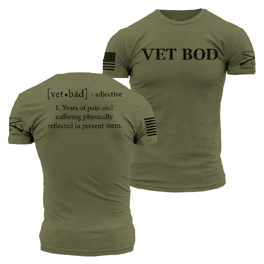 GRUNT STYLE LLC T-shirt technique pour vétérans Vert militaire tactique