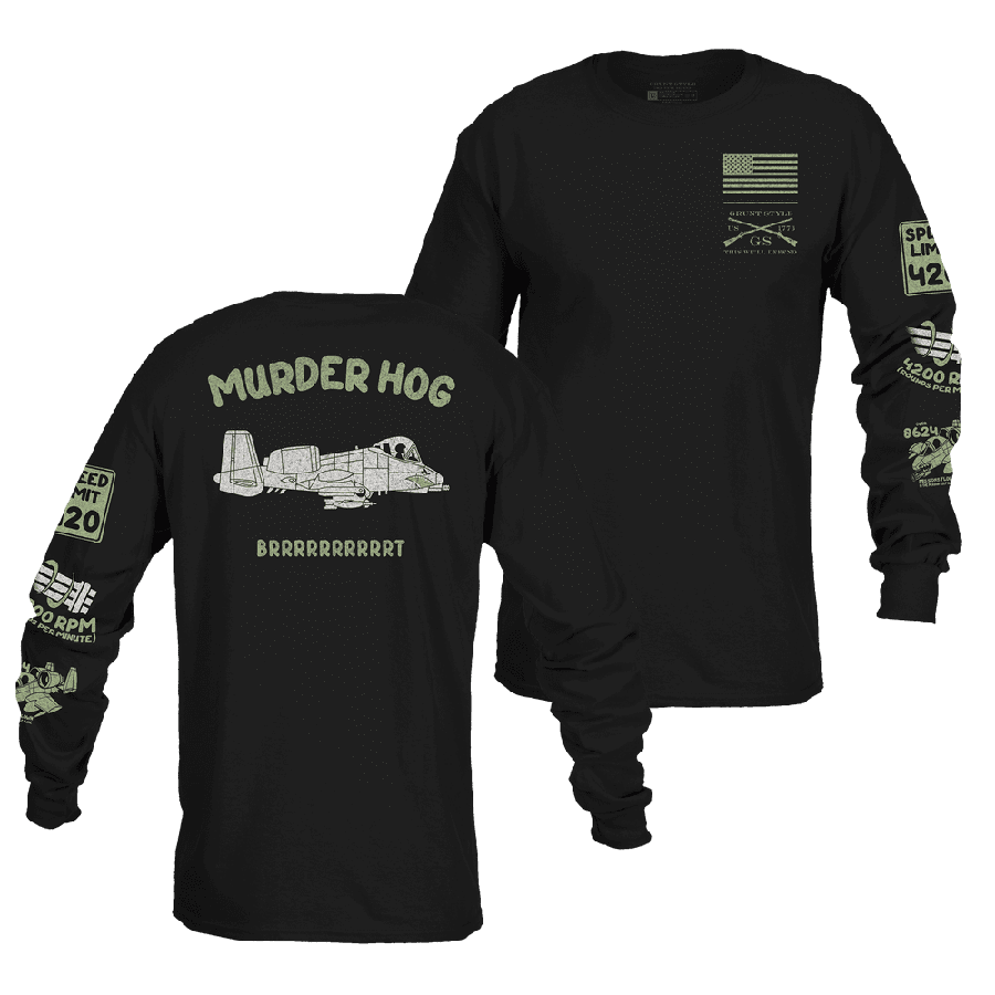 GRUNT STYLE LLC Sweat-shirt tactique Murder Hog manches longues Noir