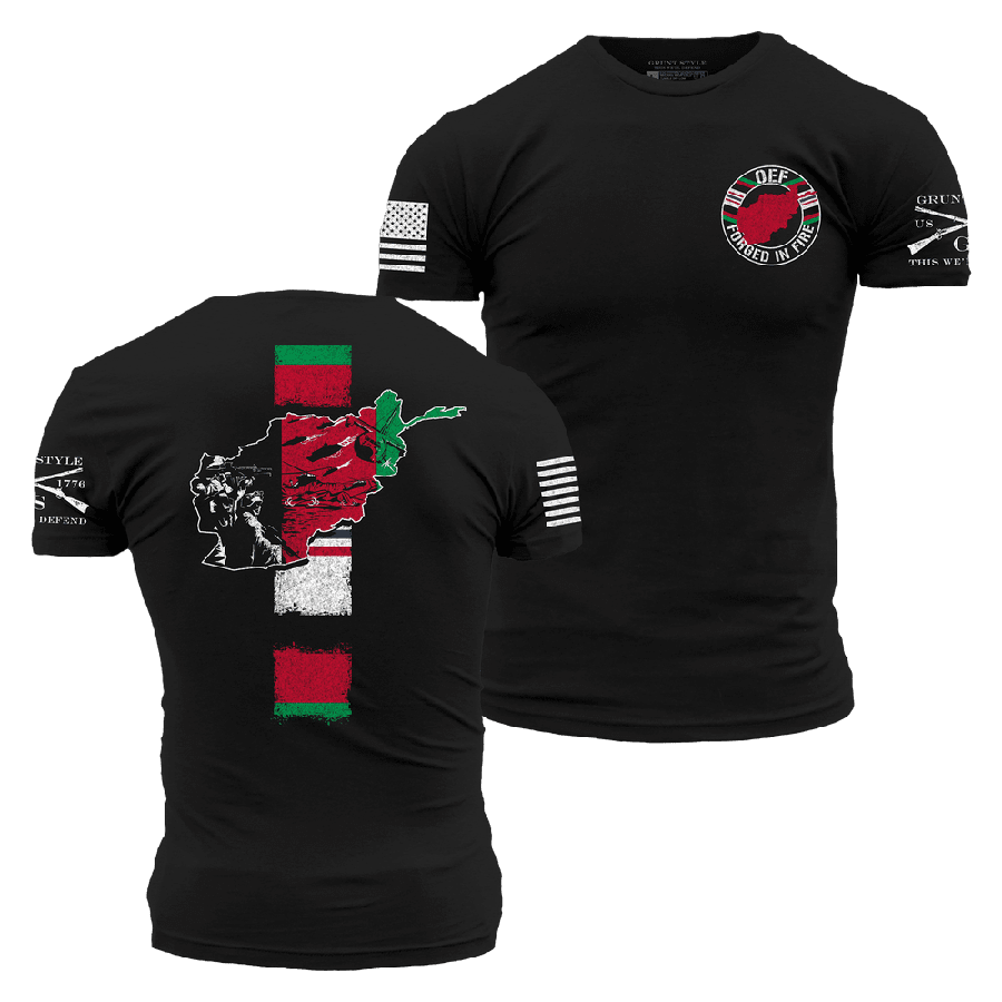 GRUNT STYLE LLC Tee-Shirt Forged In Fire OEF 2.0 Noir Uni