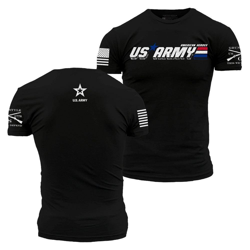 GRUNT STYLE LLC T-Shirt Hommage aux Héros Américains de l'Armée Noir