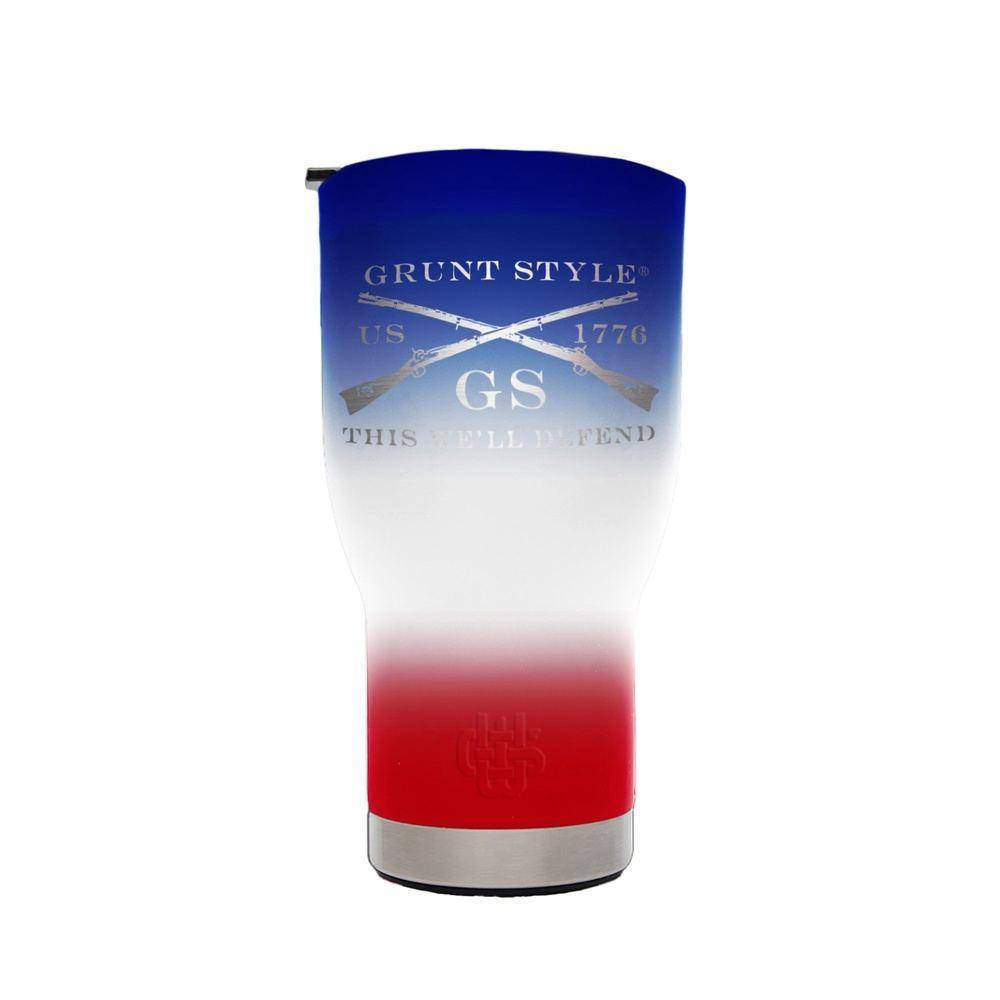 GRUNT STYLE LLC Gobelet Isotherme en Acier Inoxydable 30oz avec Décapsuleur Intégré Design Patriotique Rouge, Blanc, Bleu