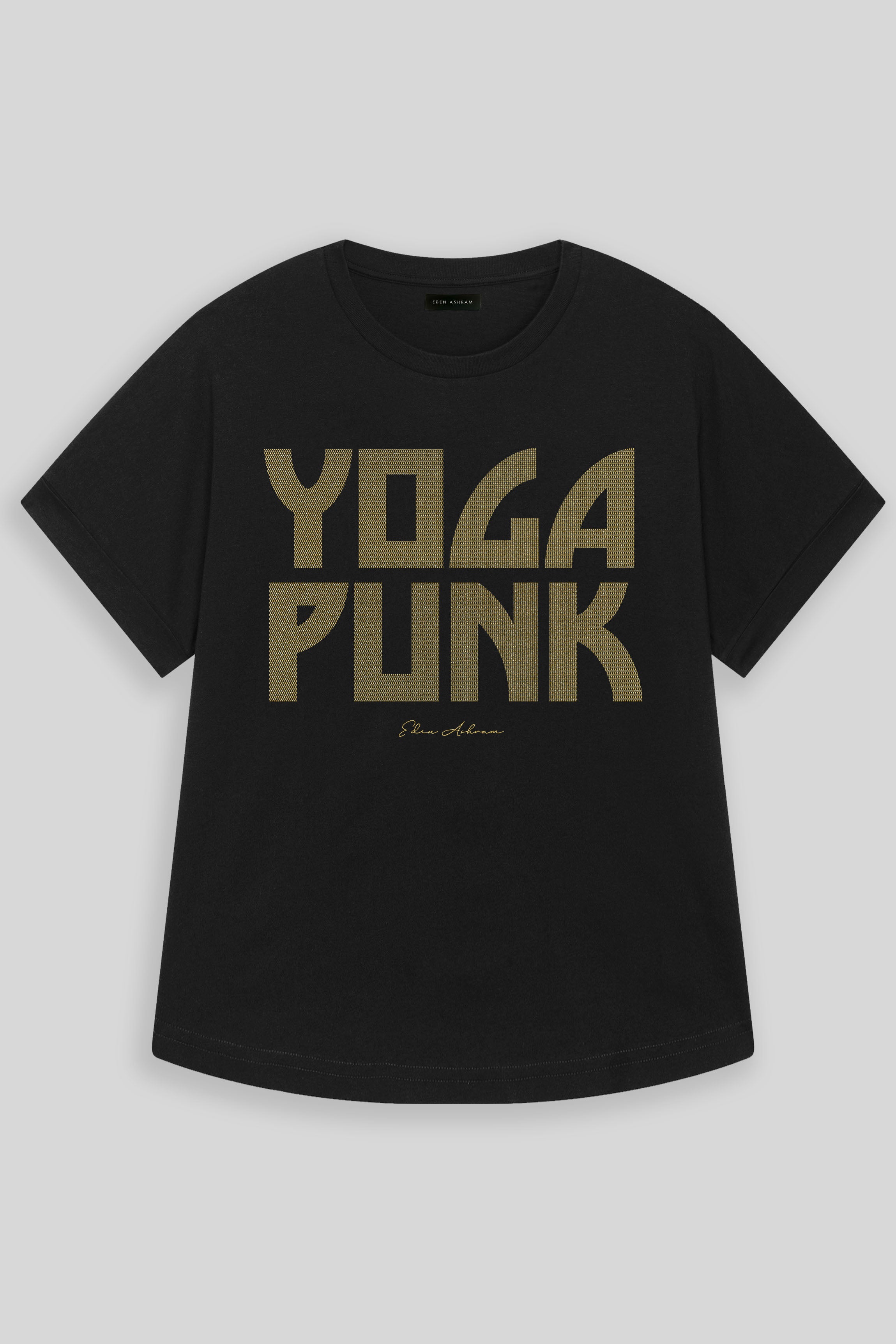EDEN ASHRAM T-Shirt Yoga Punk Haut de Gamme à Manches Roulées Coupe Large