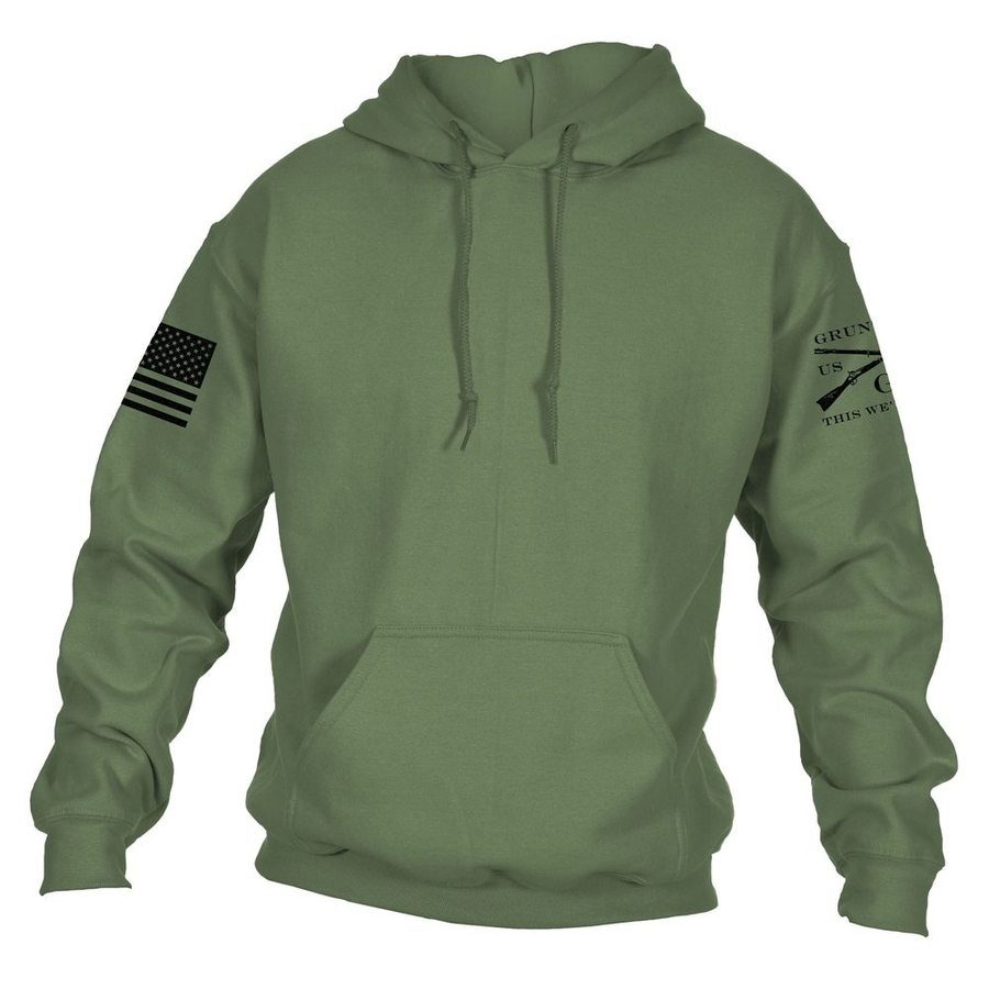 GRUNT STYLE LLC Pull à capuche classique vert militaire