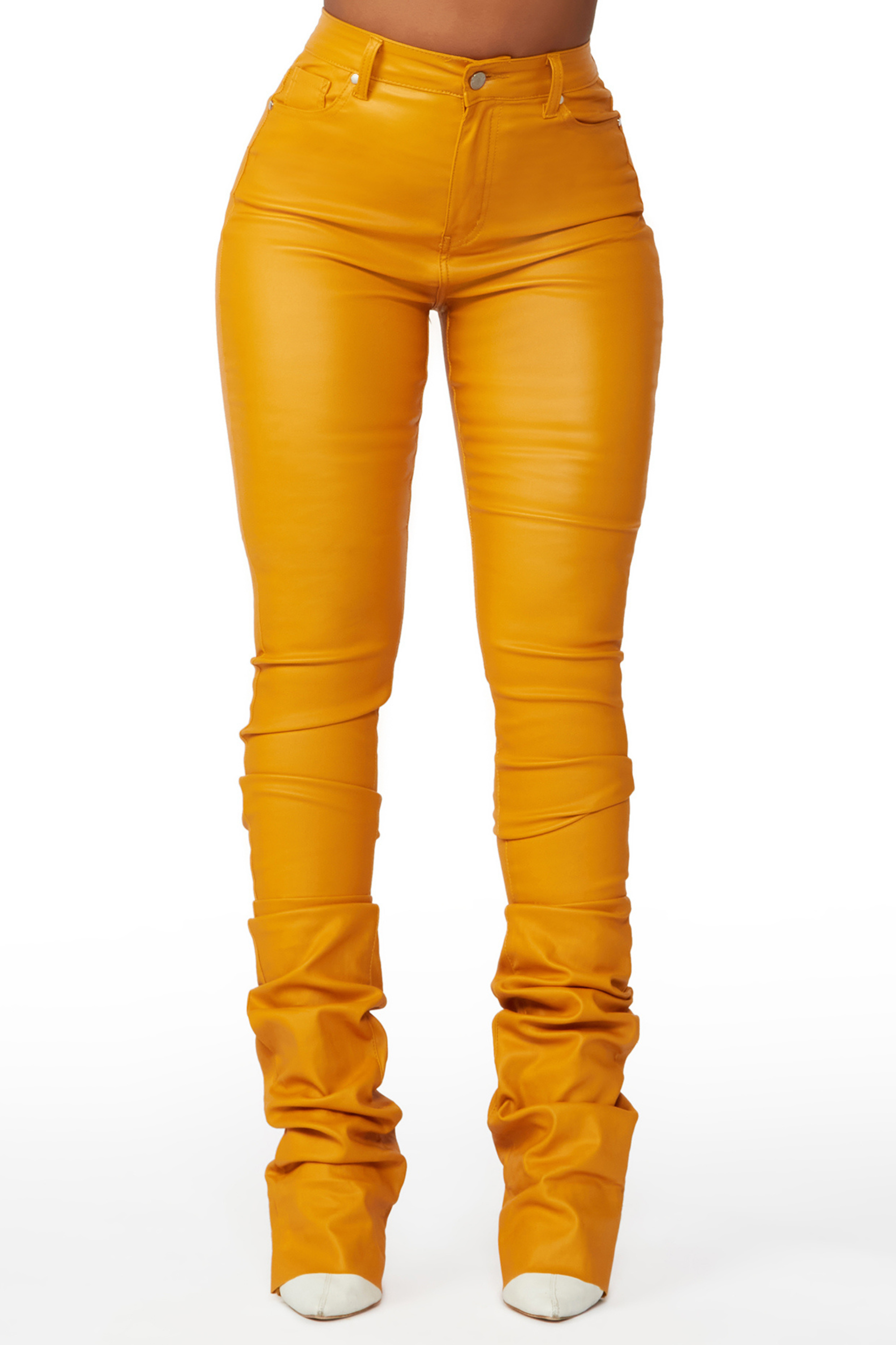 ROCKSTAR ORIGINAL Pantalon PU Azalée Dorée à Semelles Ultra Épaisses
