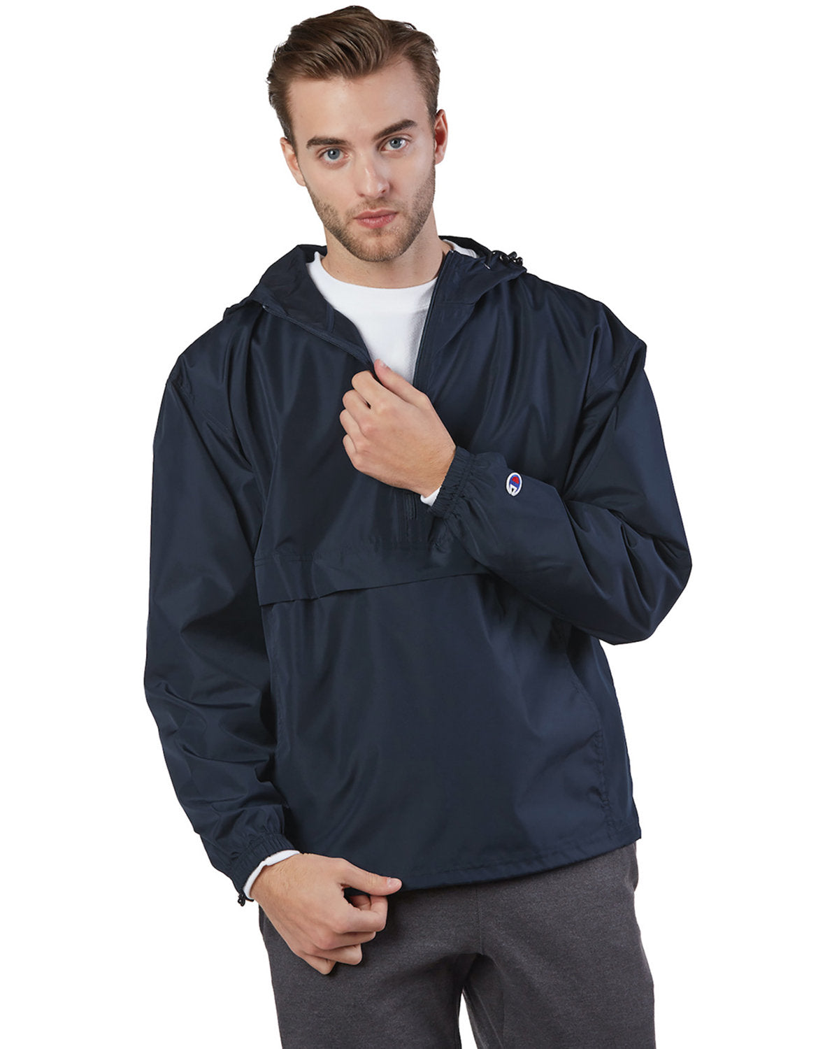NINJA TRANSFERS Veste légère imperméable avec zip 1/4 et capuche compressible pour adulte CO200