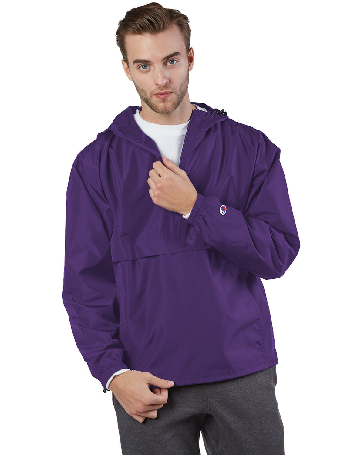 NINJA TRANSFERS Veste légère Champion CO200 pour adulte, anorak compact avec zip 1/4