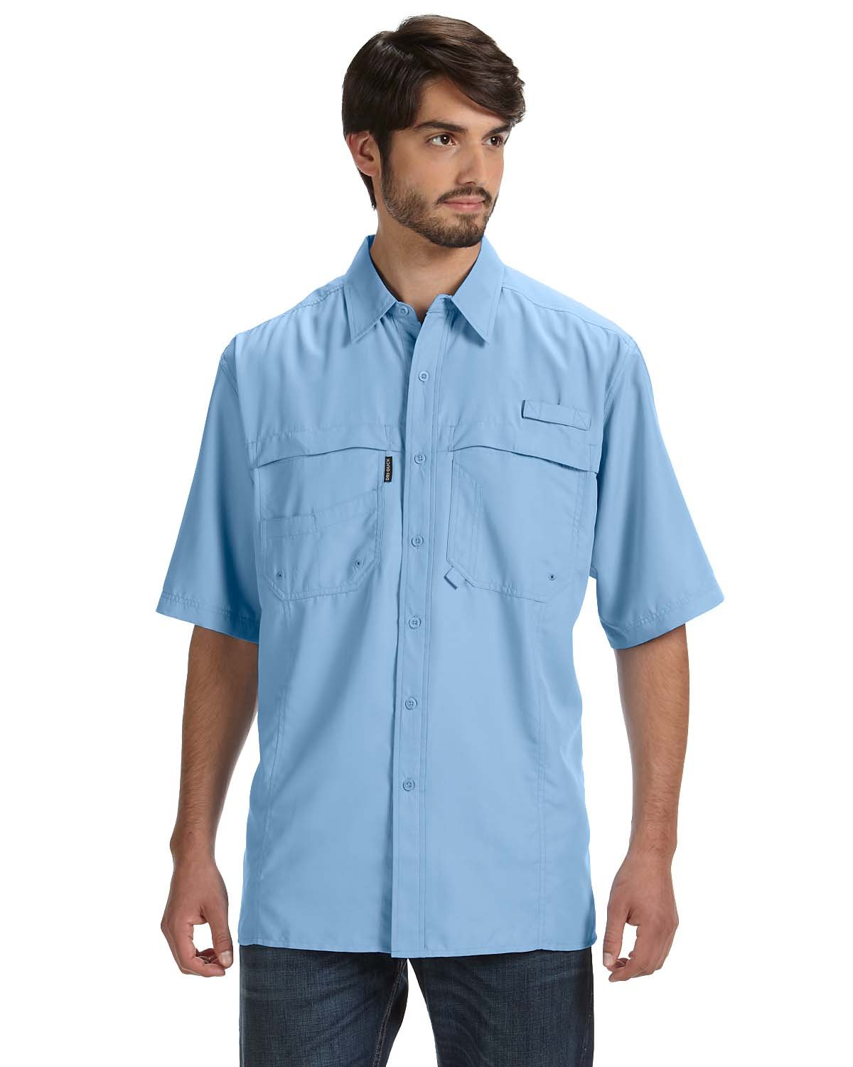 NINJA TRANSFERS Chemise de pêche légère pour homme en polyester 100% Modèle DD4406 à manches courtes
