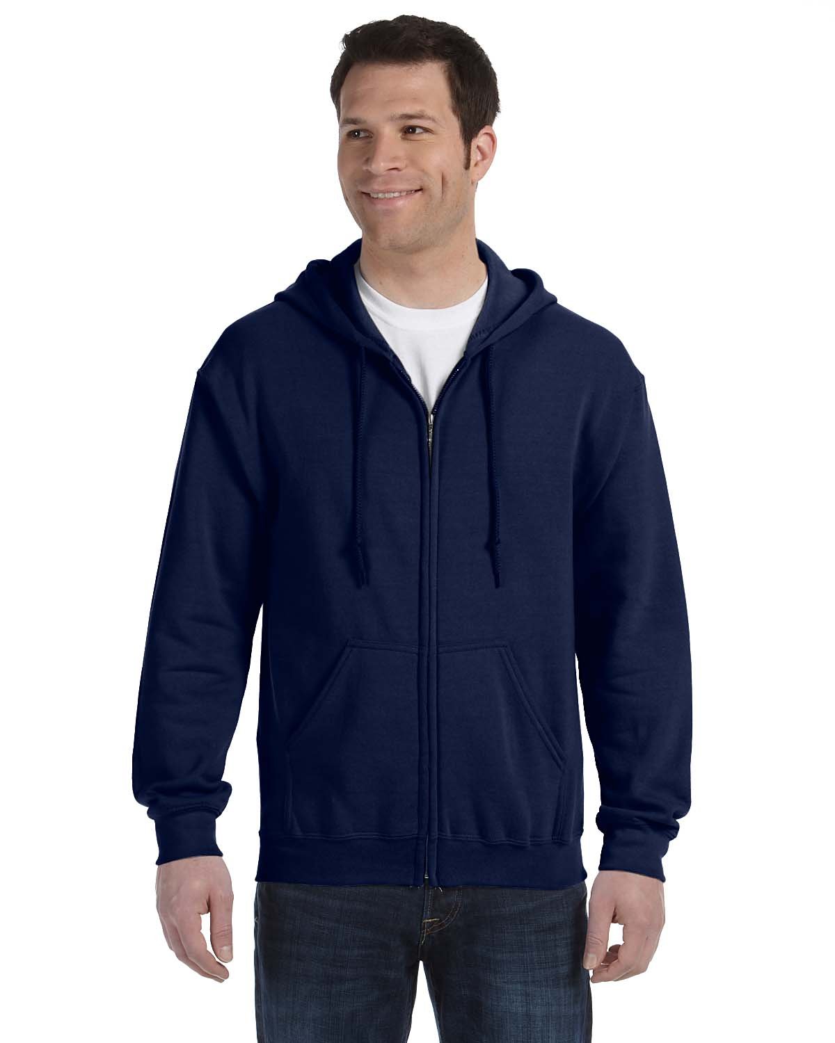 NINJA TRANSFERS Sweat-shirt à capuche pour adulte Gildan G186 en mélange épais 50/50 avec fermeture éclair intégrale