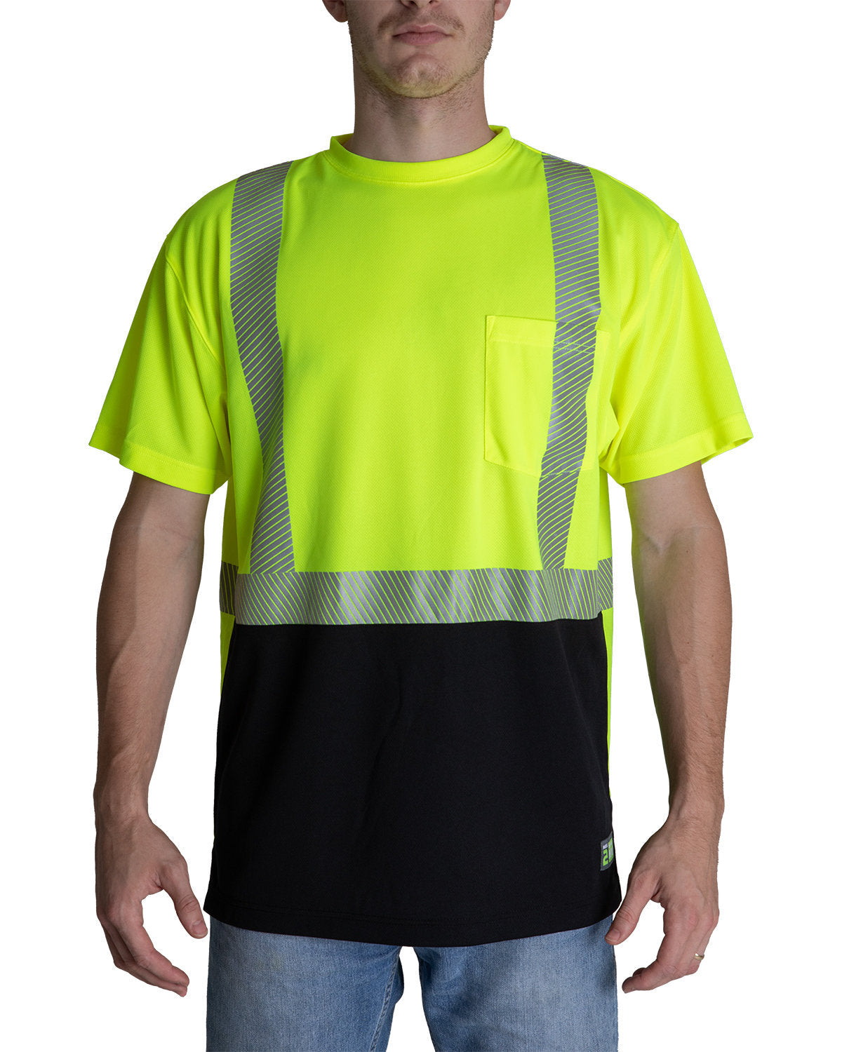 NINJA TRANSFERS T-shirt de sécurité unisexe HVK017 Berne Classe 2 avec poches et bandes réfléchissantes